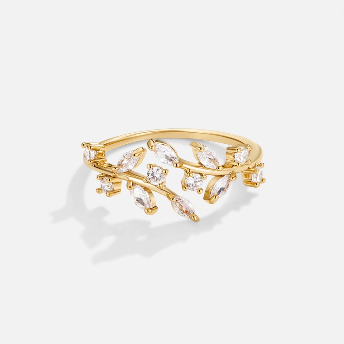 18K Gouden Kristallen Rank Ring