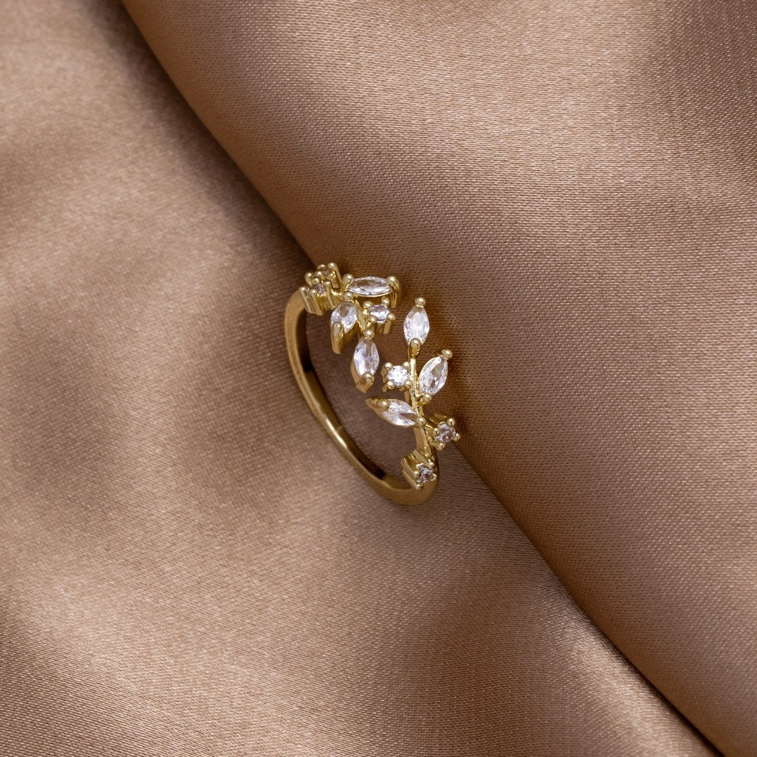 18K Gouden Kristallen Rank Ring