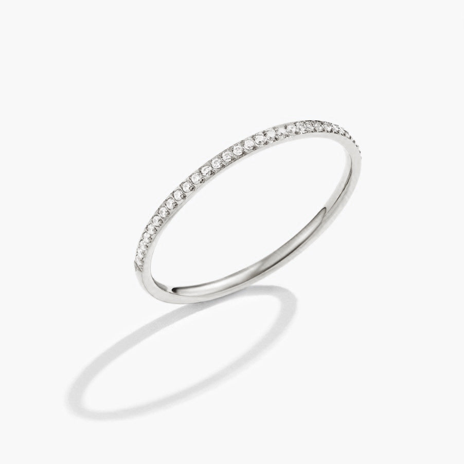 Zilveren Eeuwigheid Kristallen Ring