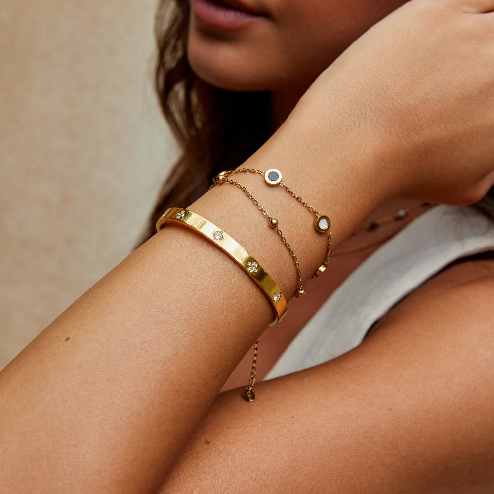 Gouden klaverarmband