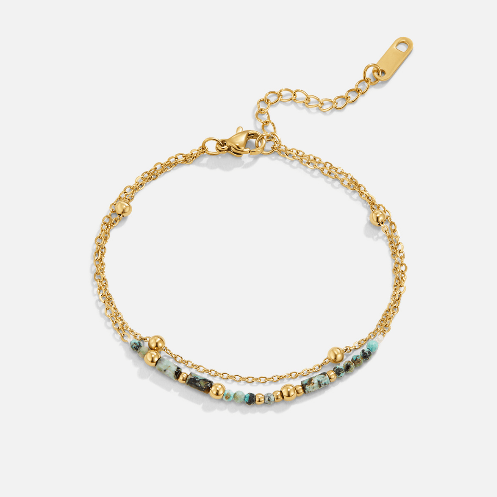 Armband met gelaagde steenkralen