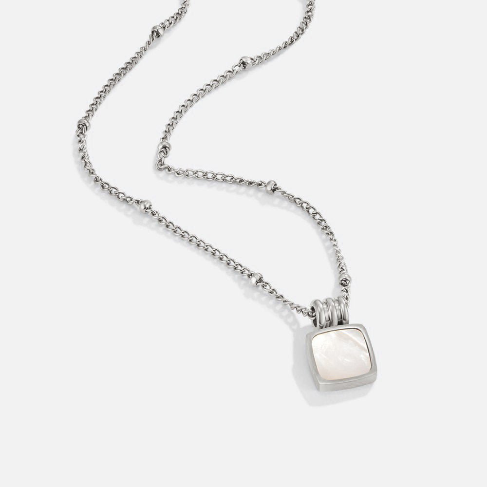 Zilveren Lucia Witte Schelp Hanger Ketting