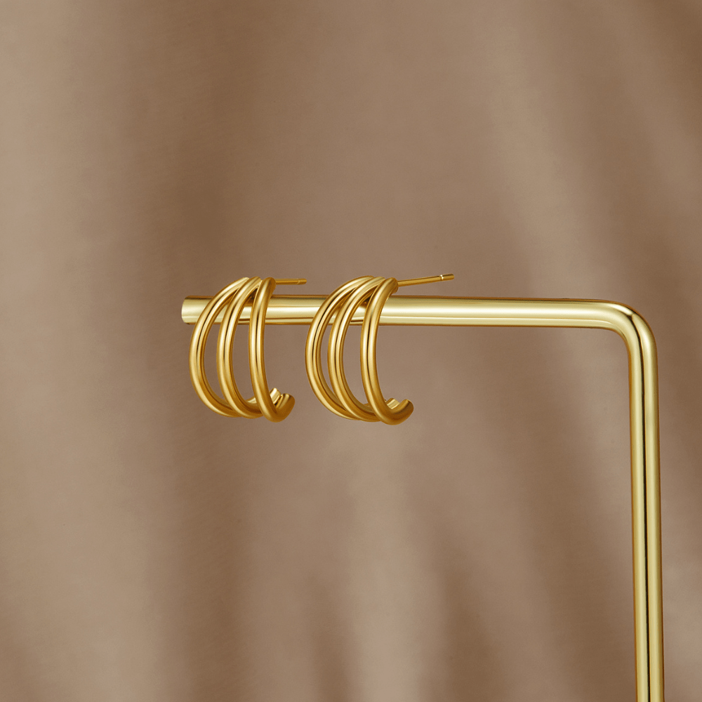 Anaya Triple Gouden Ringoorbellen