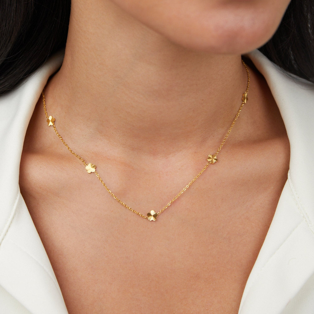 Flower Power 18K Gouden Keten Ketting