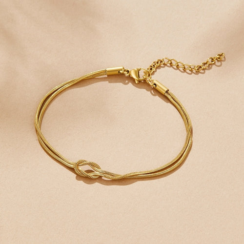 Geknoopte Gouden Kettingarmband