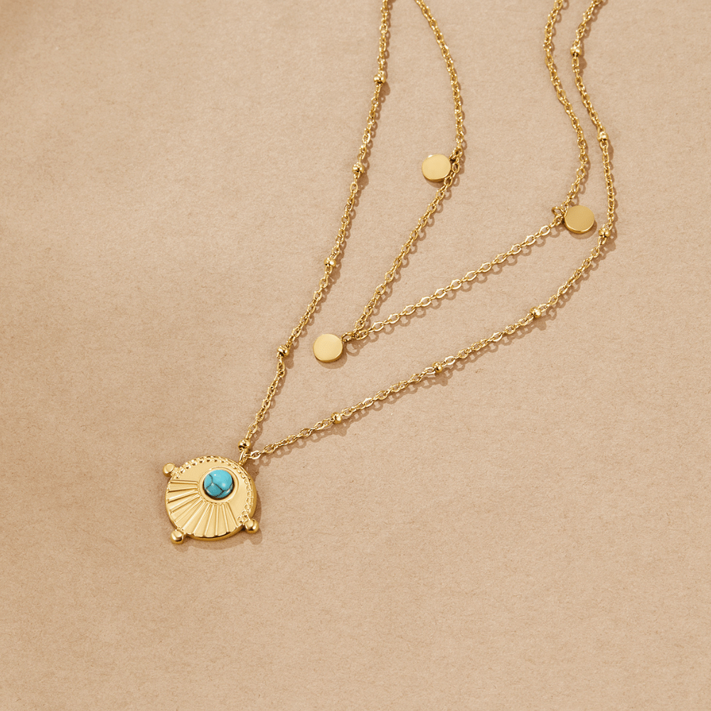 Gelaagde turkooizen ketting