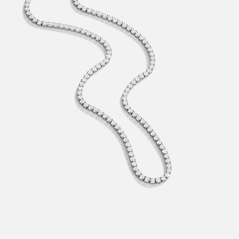 Cordelia Zilveren Kristallen Ketting