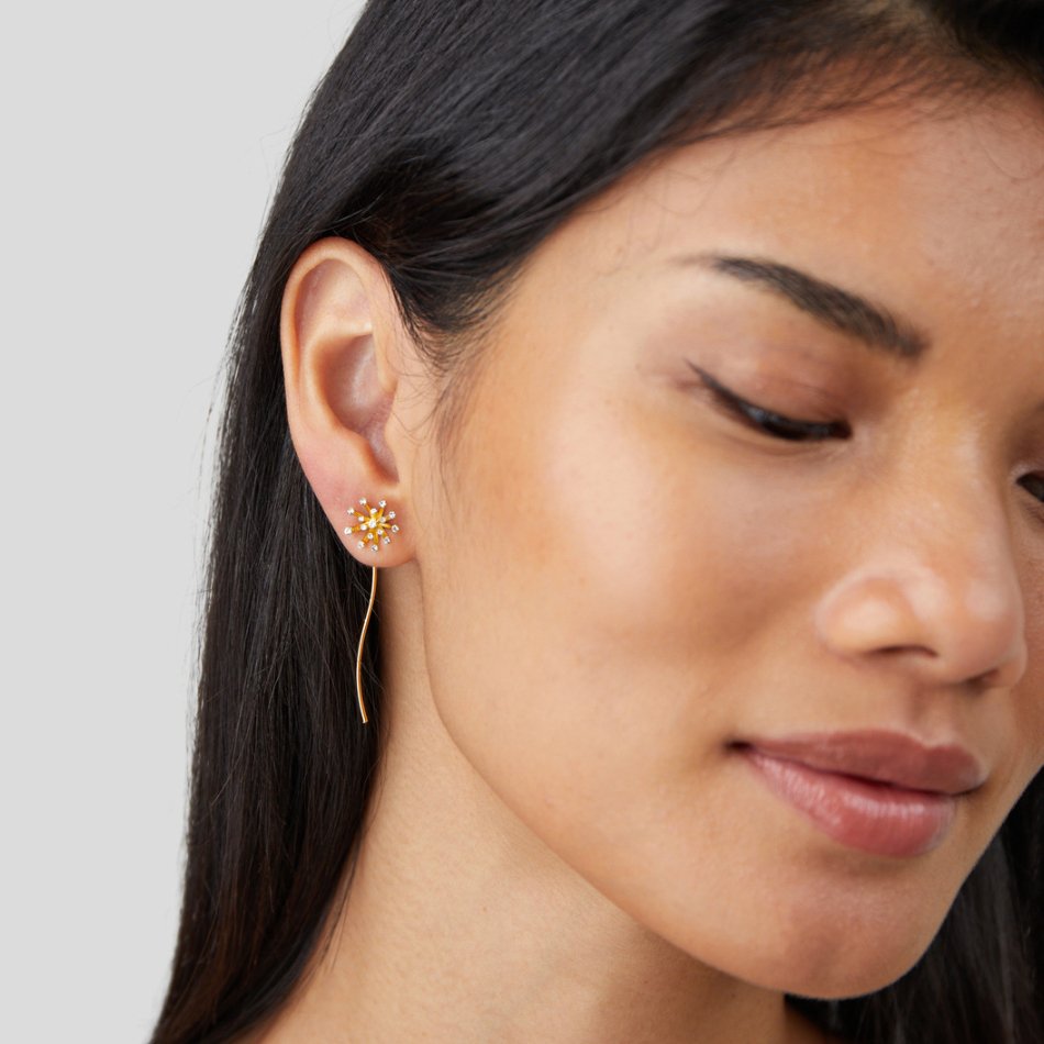 Make A Wish Paardenbloem 18K Gouden Oorbellen