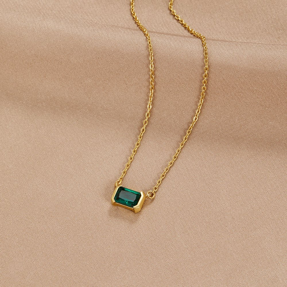 Monica Groene Smaragd Ketting