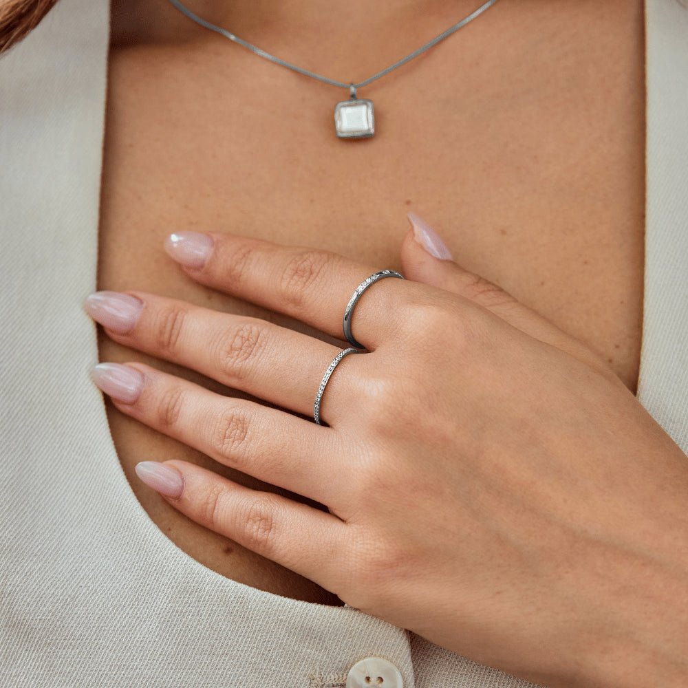 Zilveren Eeuwigheid Kristallen Ring