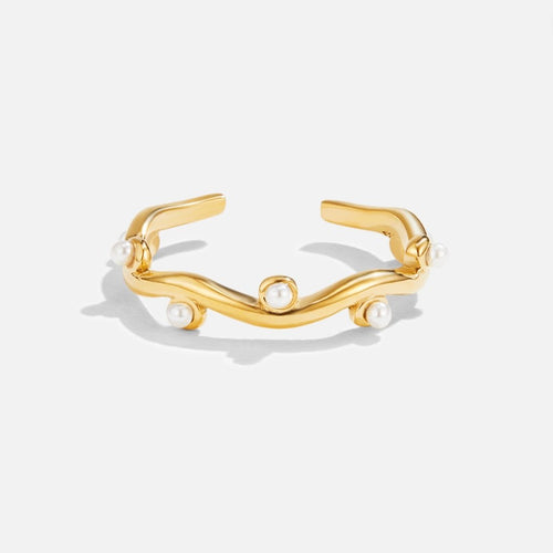 Wavey Pearl 18K Gouden Ring